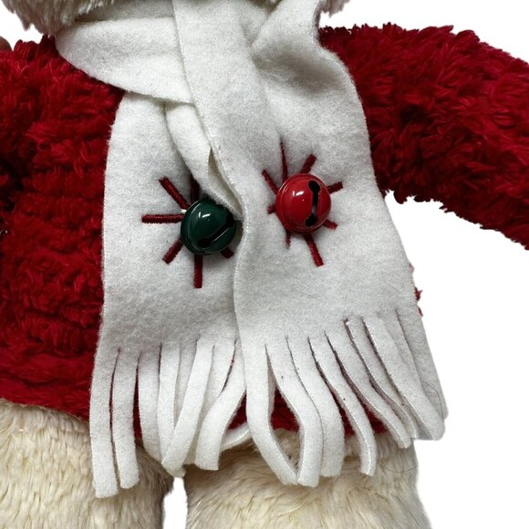 Hallmark Jingle Bear Musical Plush Red Sweater White Scarf with Bells Christmas - Picture 8 of 9